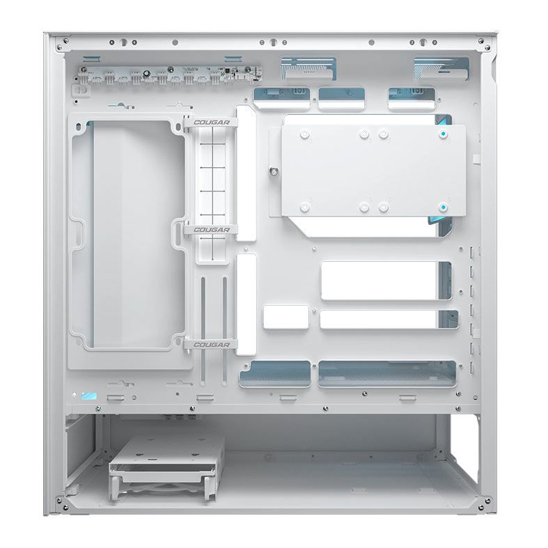 Gabinete Gamer Cougar CFV235 Mesh, RGB, Mid Tower, Lateral de Vidro, Com 3 Fans, Branco, 382DA40.0006