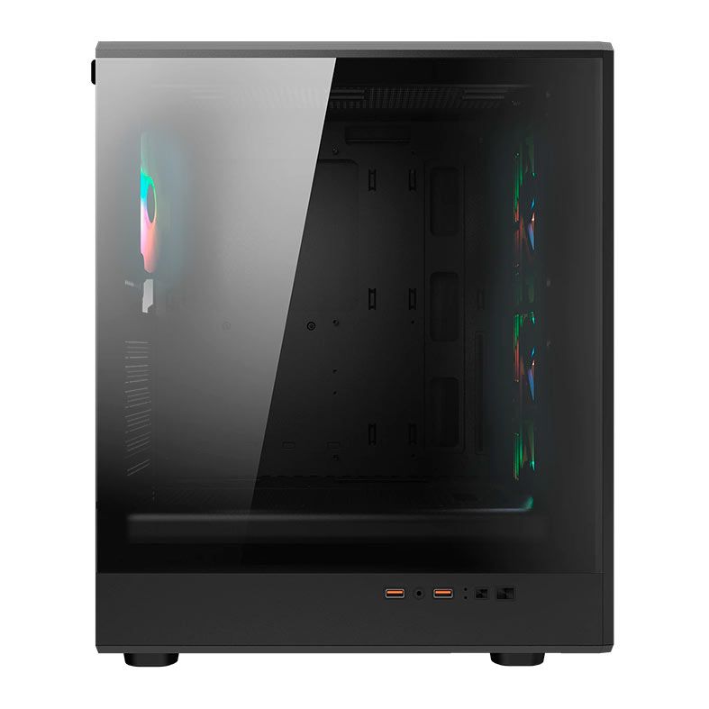 Gabinete Gamer Cougar Airface Pure, RGB, Mid-Tower, Lateral de Vidro, Com 4 Fans, Preto, 382GA50.0001