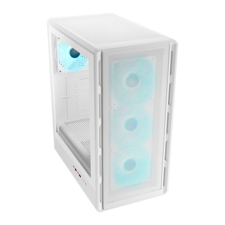Gabinete Gamer Cougar Airface Pure Pro, ARGB, Mid-Tower, Lateral de Vidro, Com 3 Fans, Branco, 382GA50.0004