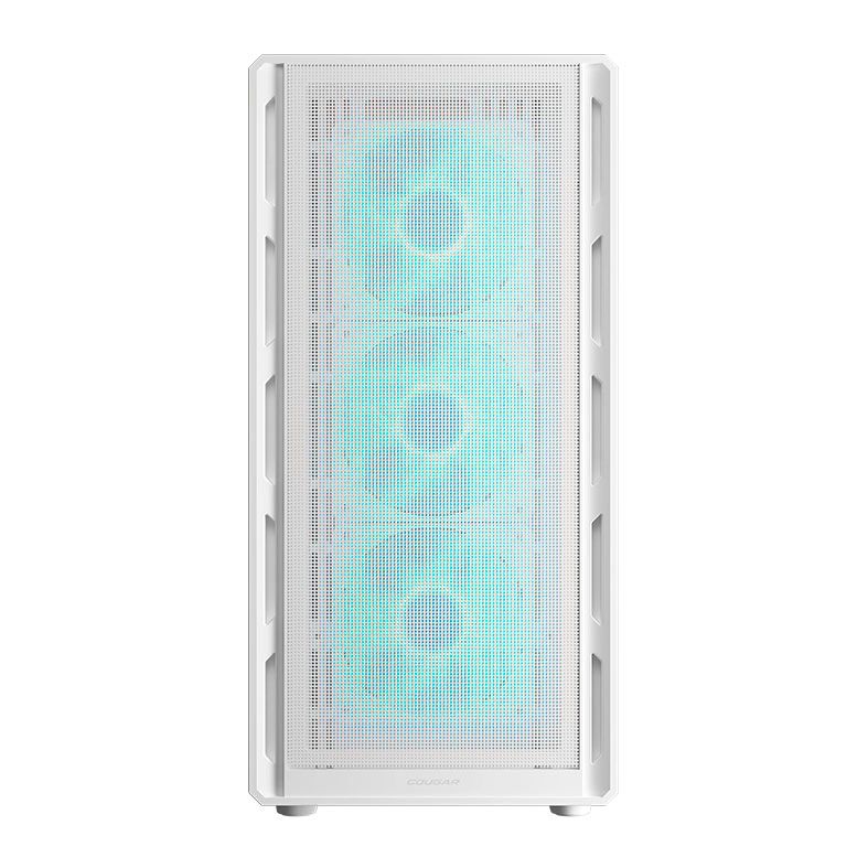 Gabinete Gamer Cougar Airface Pure Pro, ARGB, Mid-Tower, Lateral de Vidro, Com 3 Fans, Branco, 382GA50.0004