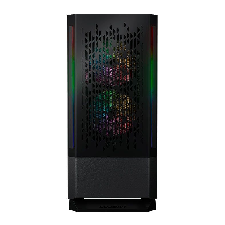 Gabinete Gamer Cougar MX430 Air RGB, Mid-Tower, Lateral de Vidro, Com 3 Fans, Preto, 3851C60.0001