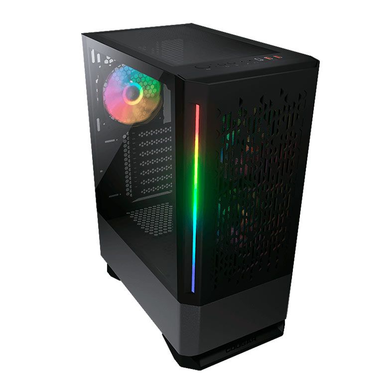 Gabinete Gamer Cougar MX430 Air RGB, Mid-Tower, Lateral de Vidro, Com 3 Fans, Preto, 3851C60.0001