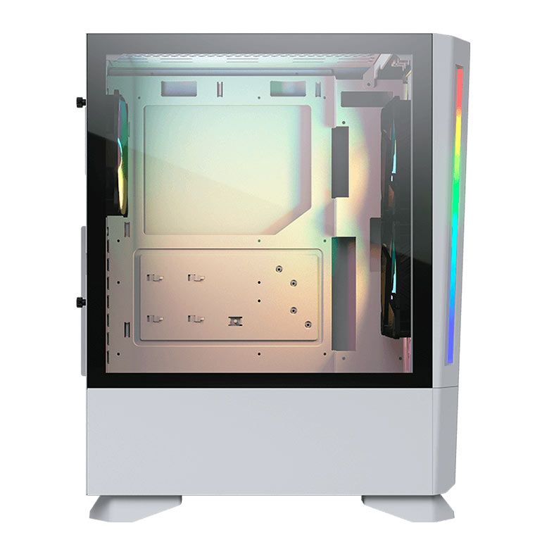 Gabinete Gamer Cougar MX430 Air RGB, Mid-Tower, Lateral de Vidro, Com 3 Fans, Branco, 3851C60.0002