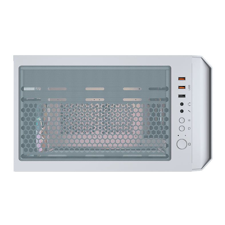 Gabinete Gamer Cougar MX430 Air RGB, Mid-Tower, Lateral de Vidro, Com 3 Fans, Branco, 3851C60.0002