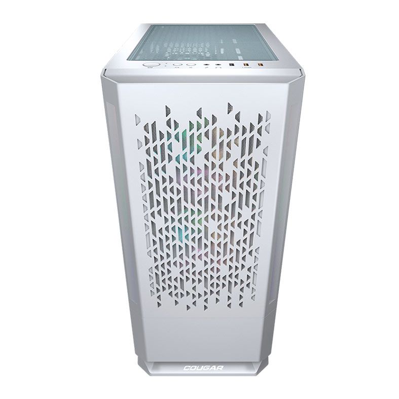 Gabinete Gamer Cougar MX430 Air RGB, Mid-Tower, Lateral de Vidro, Com 3 Fans, Branco, 3851C60.0002