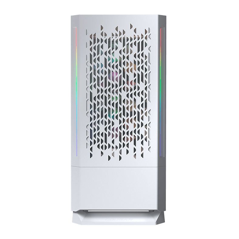 Gabinete Gamer Cougar MX430 Air RGB, Mid-Tower, Lateral de Vidro, Com 3 Fans, Branco, 3851C60.0002