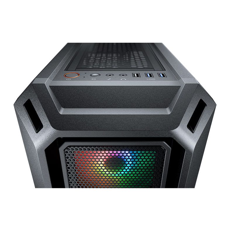 Gabinete Gamer Cougar MX440 Mesh RGB, Mid-Tower, Lateral de Vidro, Com 3 Fans, Preto, 3856C10.0007