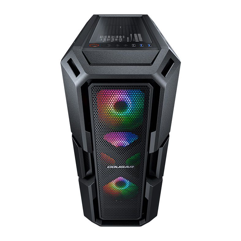Gabinete Gamer Cougar MX440 Mesh RGB, Mid-Tower, Lateral de Vidro, Com 3 Fans, Preto, 3856C10.0007