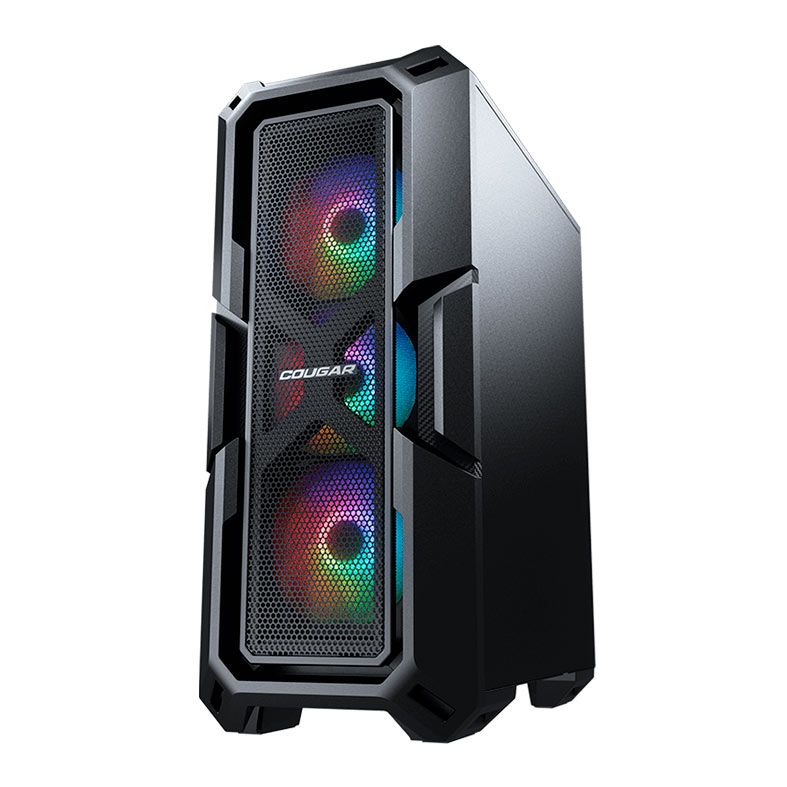 Gabinete Gamer Cougar MX440 Mesh RGB, Mid-Tower, Lateral de Vidro, Com 3 Fans, Preto, 3856C10.0007
