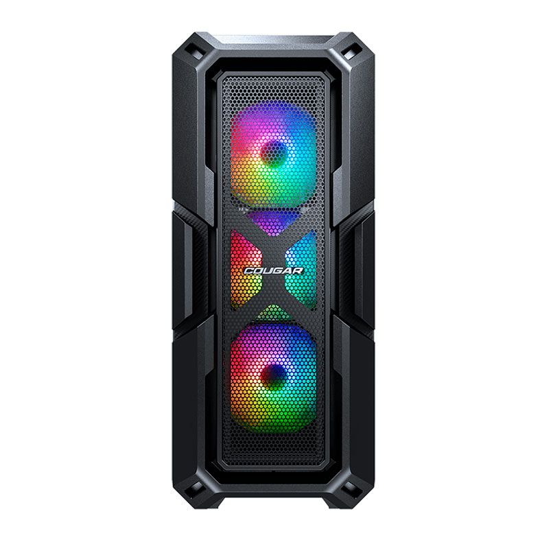 Gabinete Gamer Cougar MX440 Mesh RGB, Mid-Tower, Lateral de Vidro, Com 3 Fans, Preto, 3856C10.0007
