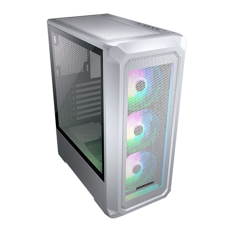 Gabinete Gamer Cougar Archon 2 Mesh RGB, Lateral de Vidro, Com 3 Fans, Branco, 385CC50.0002
