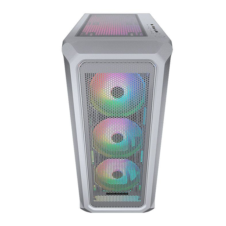 Gabinete Gamer Cougar Archon 2 Mesh RGB, Lateral de Vidro, Com 3 Fans, Branco, 385CC50.0002