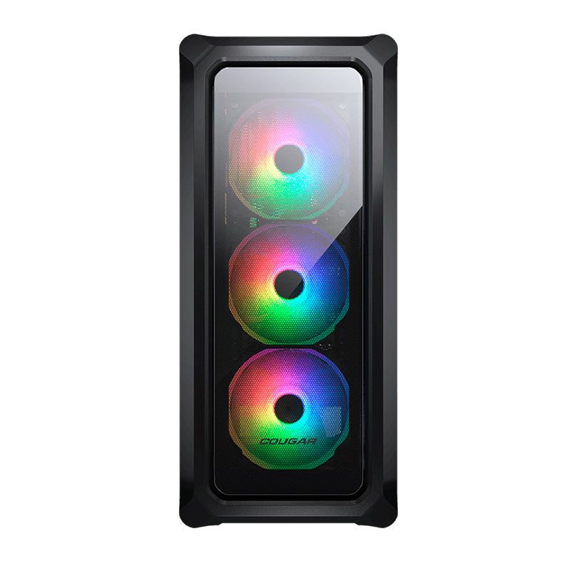 Gabinete Gamer Cougar Archon 2 RGB, Mid-Tower, Lateral de Vidro, Com 3 Fans, Preto, 385CC50.0003
