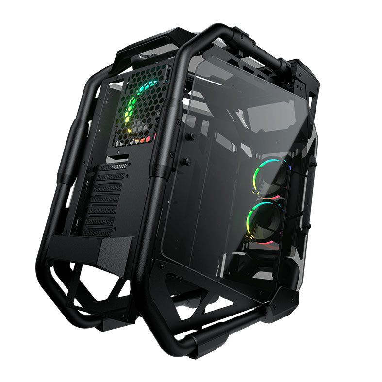 Gabinete Gamer Cougar Cratus, RGB, Mid-Tower, Lateral de Vidro, Com 3 Fan, Preto, 385LMS0.0001