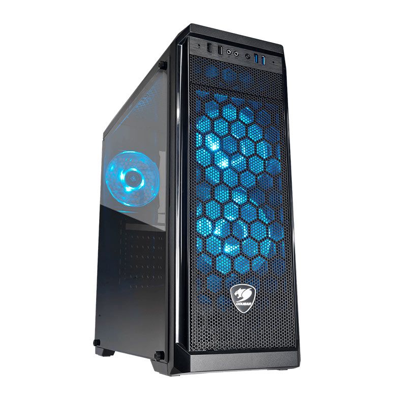Gabinete Gamer Cougar MX330-G AIR, Lateral em Vidro, Com 3 Fans, Preto, 385NC10.0021