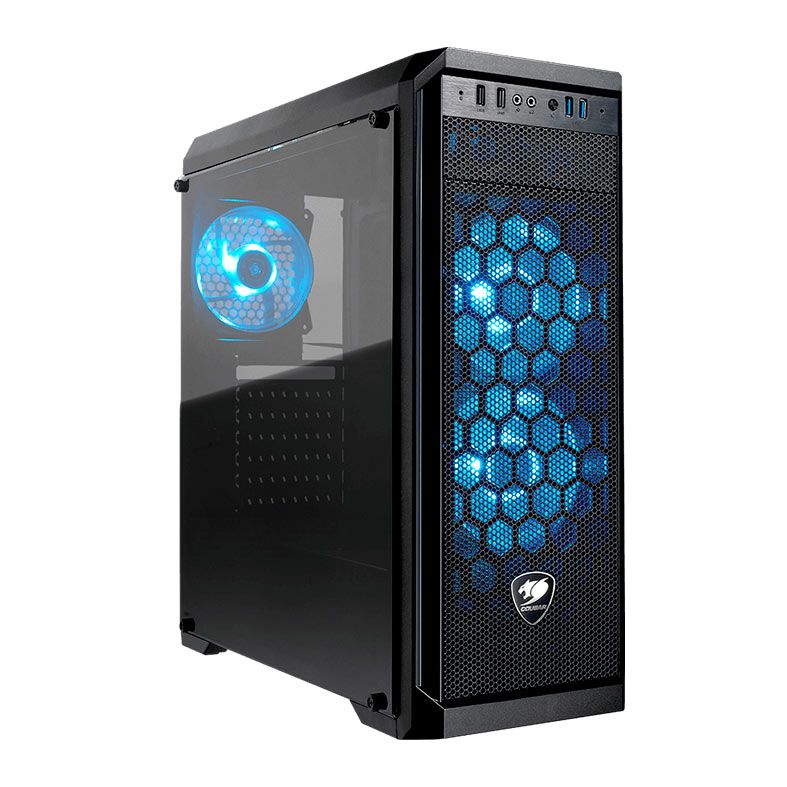 Gabinete Gamer Cougar MX330-G AIR, Lateral em Vidro, Com 3 Fans, Preto, 385NC10.0021