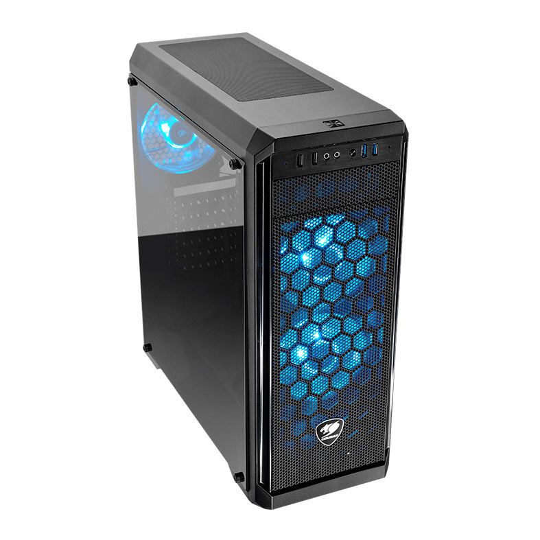 Gabinete Gamer Cougar MX330-G AIR, Lateral em Vidro, Com 3 Fans, Preto, 385NC10.0021