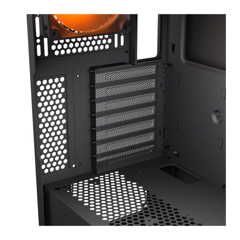 Gabinete Gamer Cougar Airface Flo, RGB, Mid-Tower, Lateral de Vidro, Com 3 Fans, Preto, 385YA60.0001