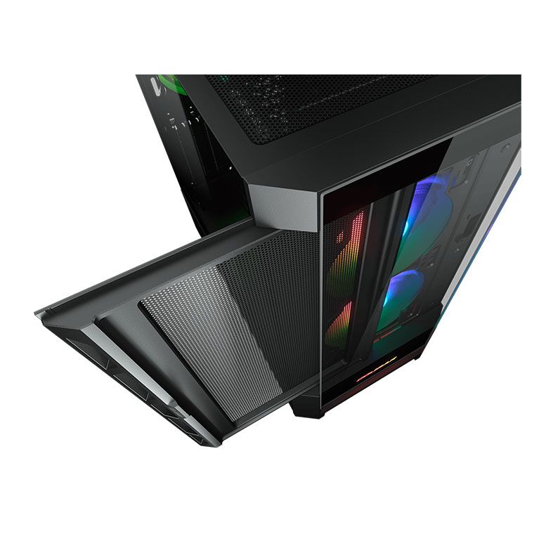 Gabinete Gamer Cougar Duoface RGB, Mid-Tower, Lateral de Vidro, Com 3 Fans, Preto, 385ZD10.0001