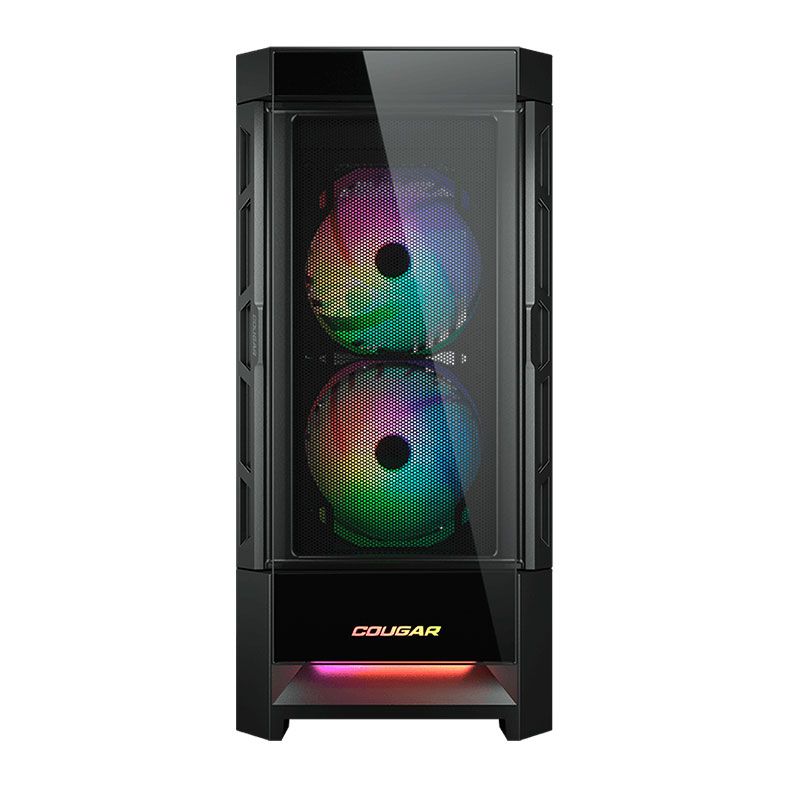 Gabinete Gamer Cougar Duoface RGB, Mid-Tower, Lateral de Vidro, Com 3 Fans, Preto, 385ZD10.0001