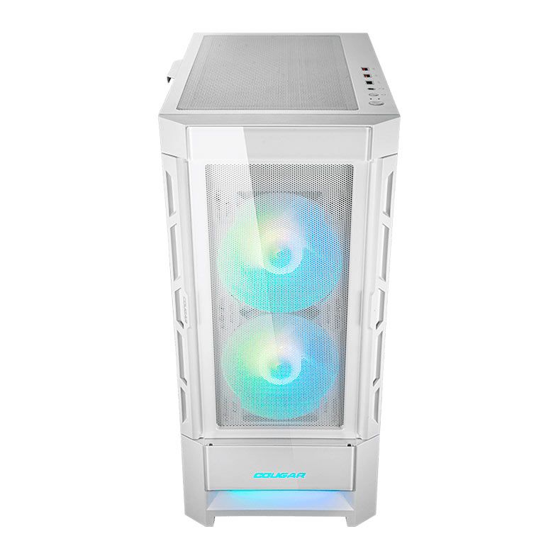 Gabinete Gamer Cougar Duoface RGB, Mid-Tower, Lateral de Vidro, Com 3 Fans, Branco, 385ZD10.0003