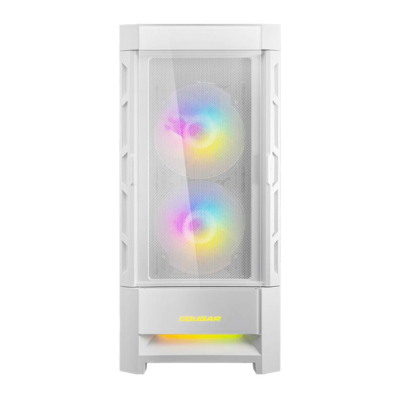 Gabinete Gamer Cougar Duoface RGB, Mid-Tower, Lateral de Vidro, Com 3 Fans, Branco, 385ZD10.0003