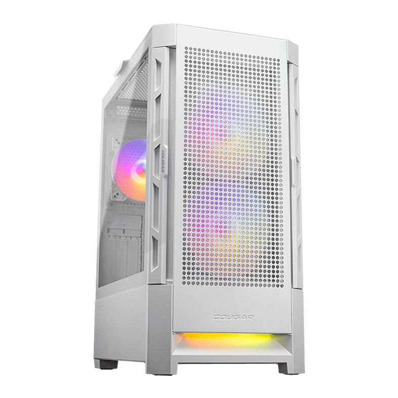Gabinete Gamer Cougar Duoface RGB, Mid-Tower, Lateral de Vidro, Com 3 Fans, Branco, 385ZD10.0003