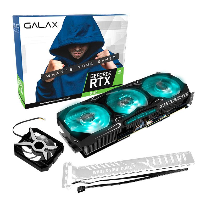 Placa de Video Galax Geforce RTX 3080 SG 1-Click OC, LHR, 12GB, GDDR6X, 384-bit, 38NOM5MD99SS-NAC