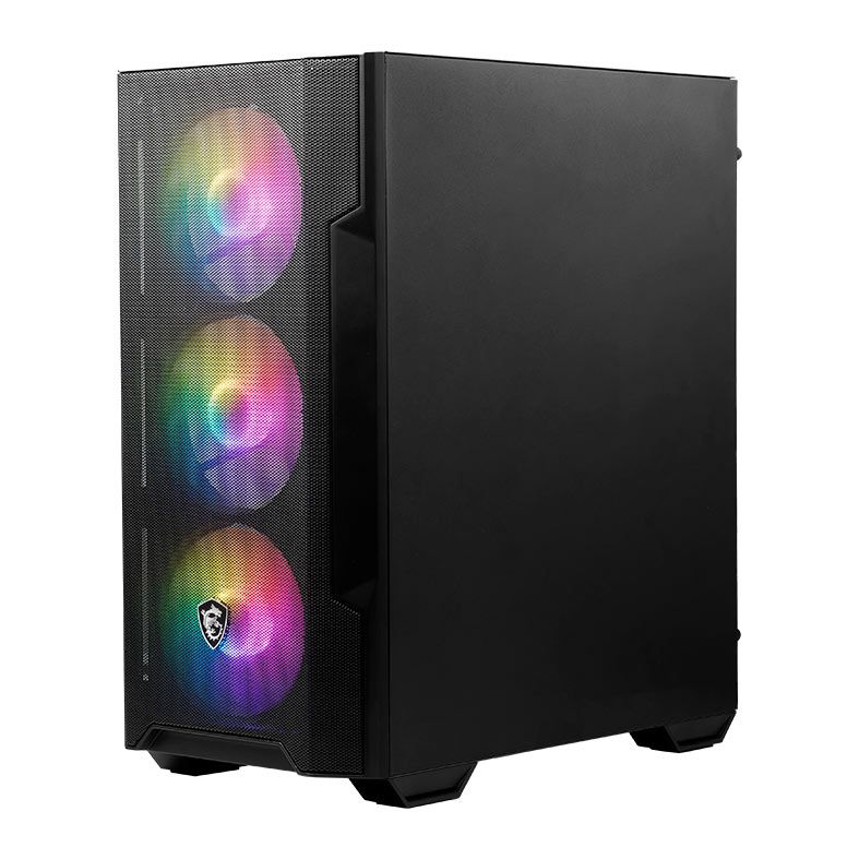 Gabinete Gamer MSI MAG Forge M100A D60, RGB, Mid-Tower, Lateral De Acrilico, Com 4 Fans, Fonte 600W, Preto, 3B6-BZ05024-809