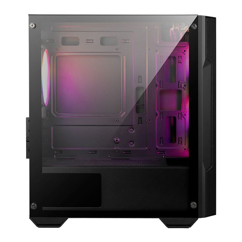 Gabinete Gamer MSI MAG Forge M100A D60, RGB, Mid-Tower, Lateral De Acrilico, Com 4 Fans, Fonte 600W, Preto, 3B6-BZ05024-809