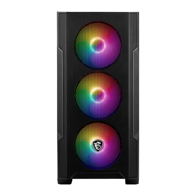 Gabinete Gamer MSI MAG Forge M100A D60, RGB, Mid-Tower, Lateral De Acrilico, Com 4 Fans, Fonte 600W, Preto, 3B6-BZ05024-809