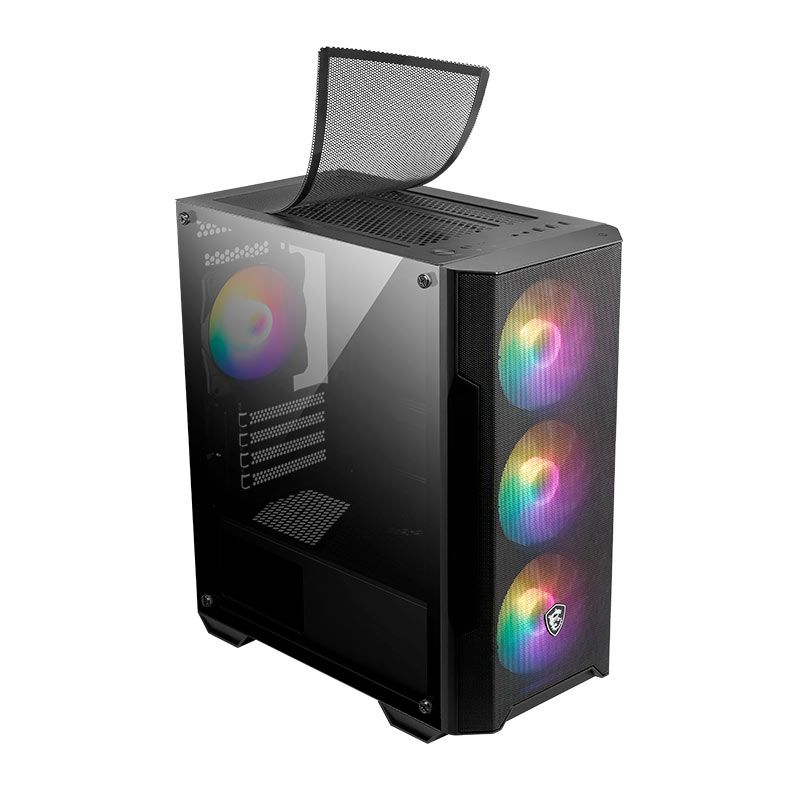 Gabinete Gamer Msi Mag Forge M A D Rgb Mid Tower Lateral De Acrilico Com Fans Fonte