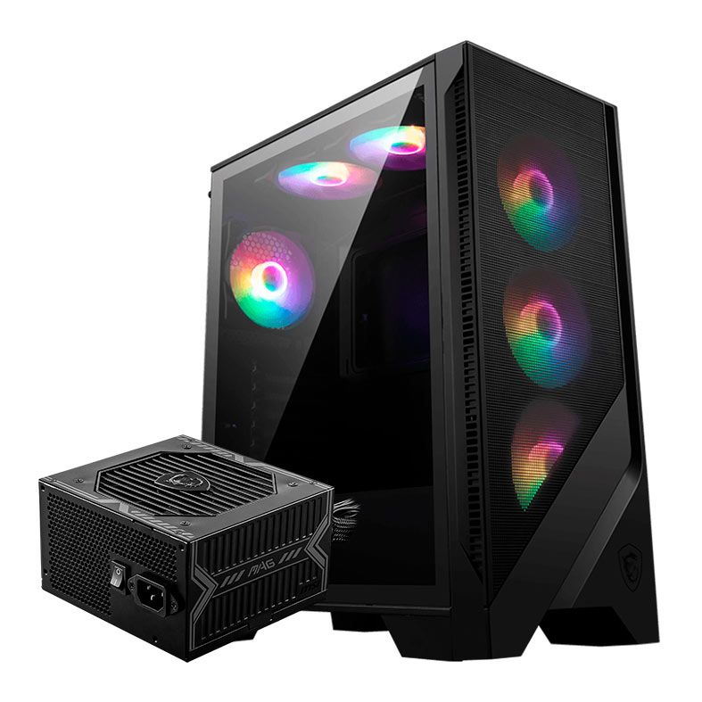 Gabinete Gamer MSI MAG Forge 120A B65, RGB, Mid-Tower, Lateral De Vidro, Com 6 Fans, Fonte 650W, Preto, 3B6-BZ05025-HH9