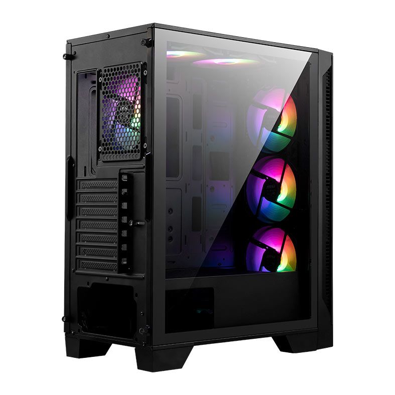 Gabinete Gamer MSI MAG Forge 120A B65, RGB, Mid-Tower, Lateral De Vidro, Com 6 Fans, Fonte 650W, Preto, 3B6-BZ05025-HH9