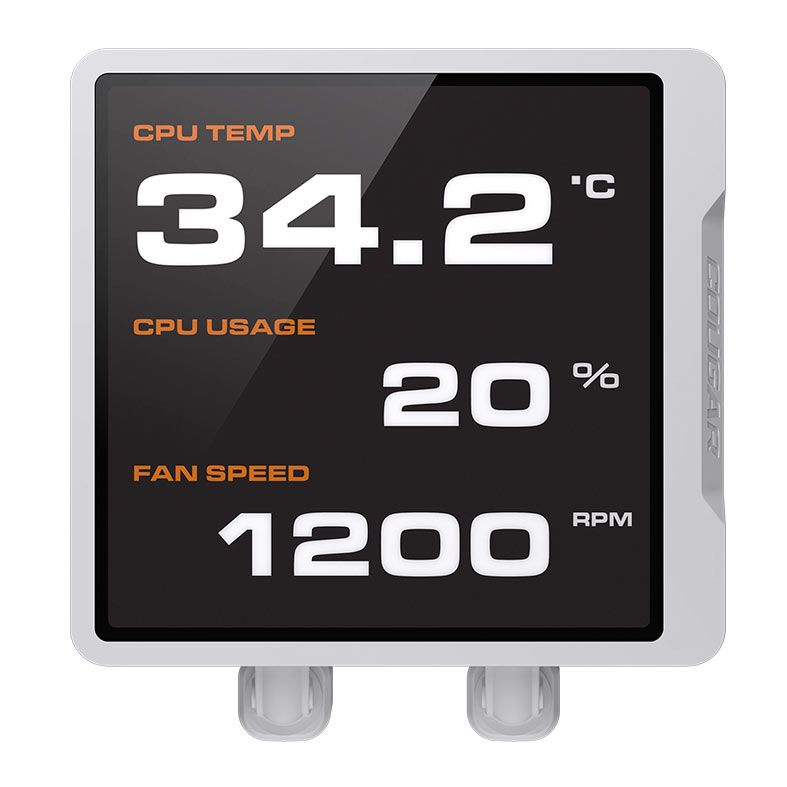Water Cooler Cougar Poseidon Vistek Pro, ARGB, 360mm, Tela LCD de 3.95" Integrada, Branco, 3MPVP360.0002