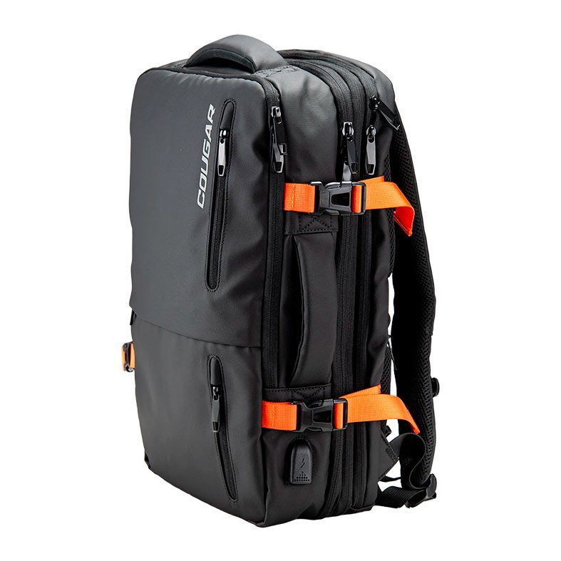 Mochila Cougar Vanguard, Preto e Laranja, 3MVANNXB.0001