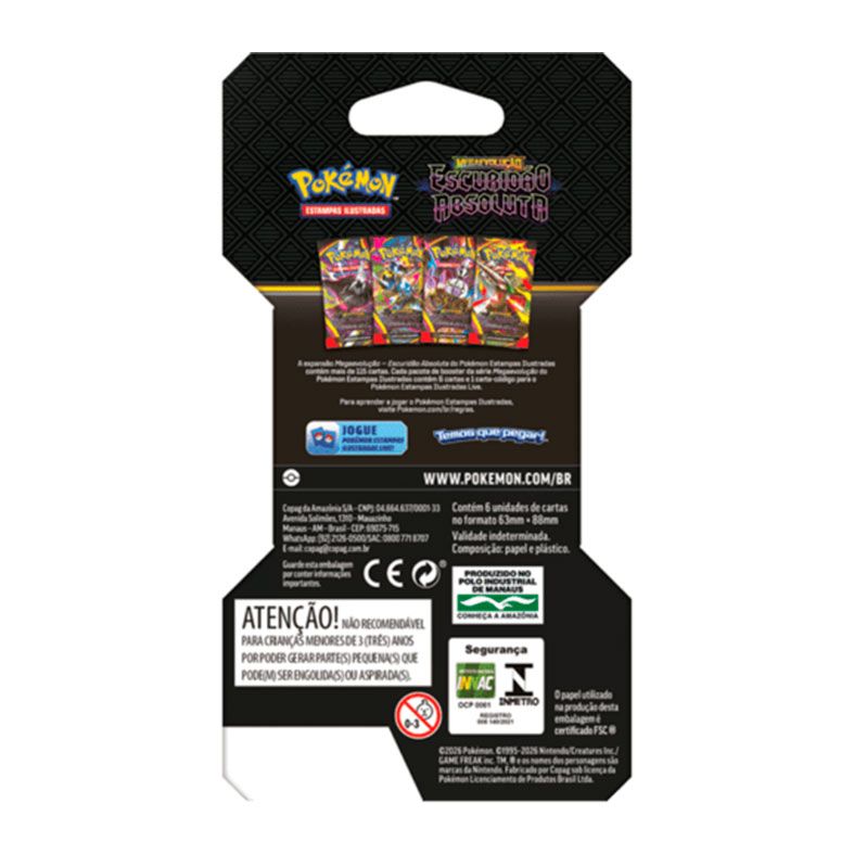 PRE VENDA - Pokemon TCG, Booster Com Embalagem Especial de Megaevolucao Escuridao Absoluta, 6 Cartas, 4444410424