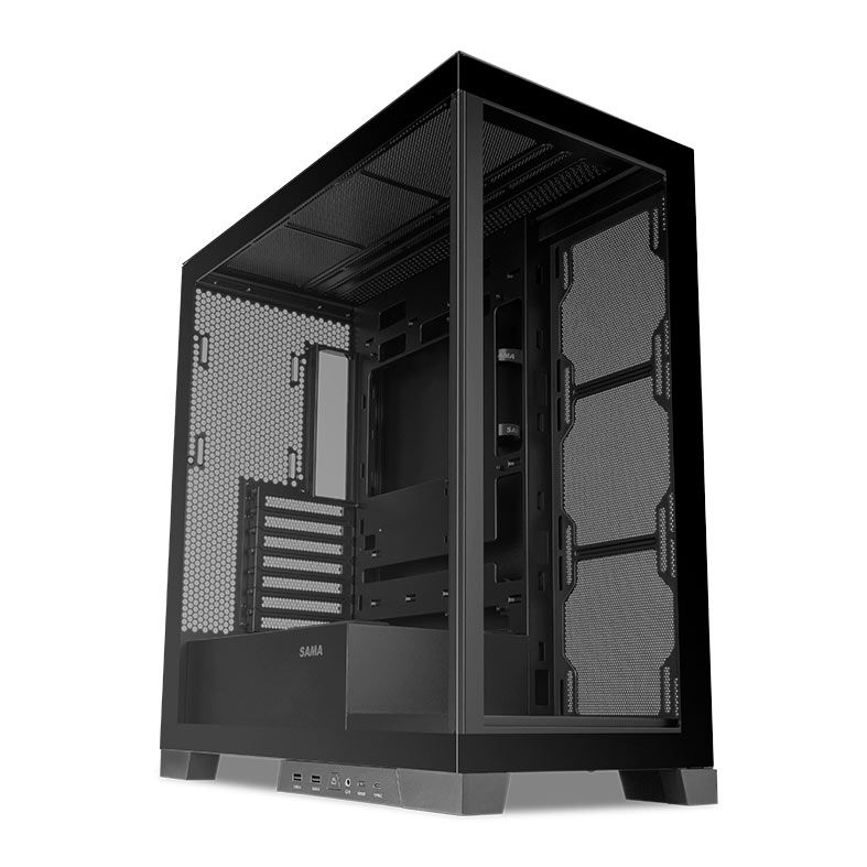 Gabinete Gamer Sama 4503, M-ATX, Lateral de Vidro, Preto, 4503B