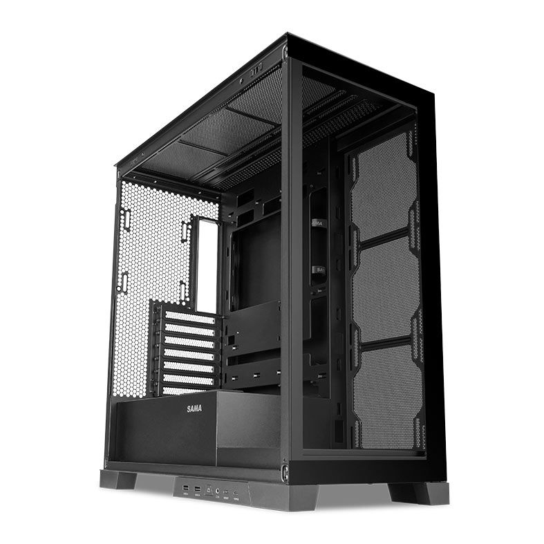 Gabinete Gamer Sama 4503, M-ATX, Lateral de Vidro, Preto, 4503B
