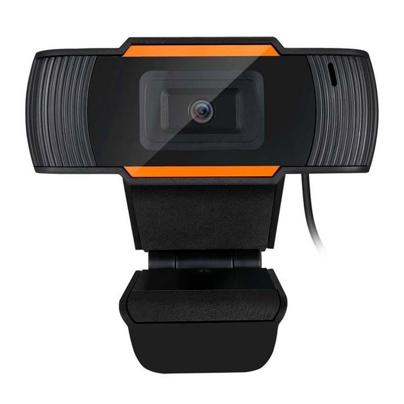 WebCam Brazil Pc V5 HD 720P C/ Microfone Preto/Laranja, 46189