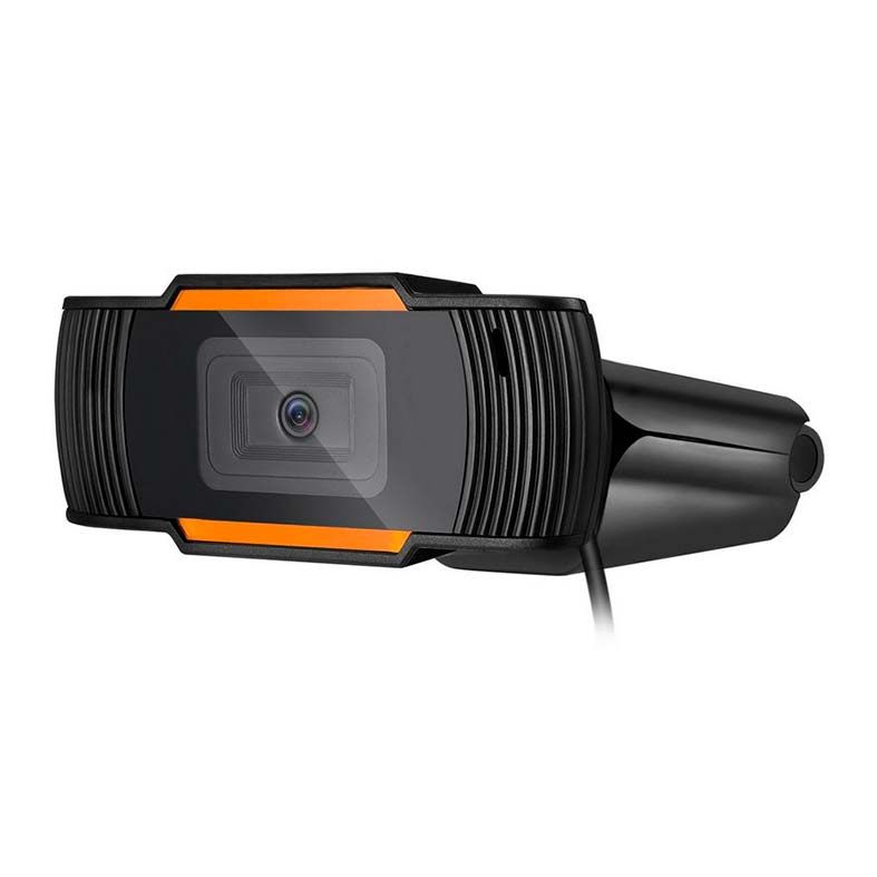 WebCam Brazil Pc V5 HD 720P C/ Microfone Preto/Laranja, 46189