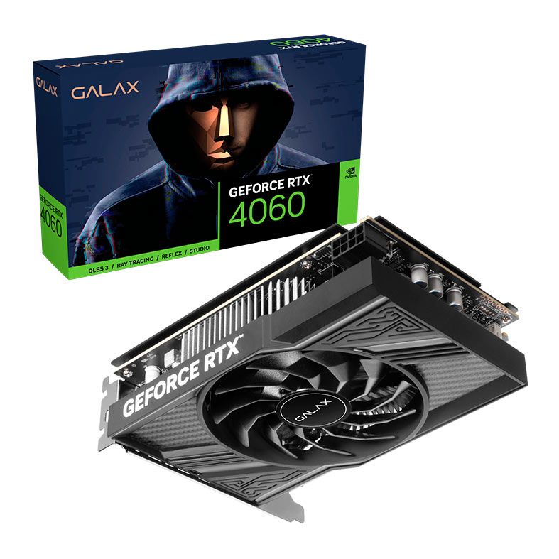 Placa de Video Galax GeForce RTX 4060 1-Click OC 1X, 8GB, GDDR6, 128-bit, 46NSL8MD8ZOC-NAC