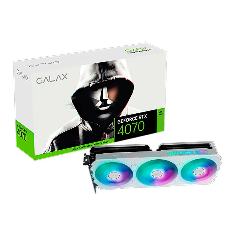 Placa de Video Galax GeForce RTX 4070 EX Gamer White 1-Click OC, 12GB, GDDR6X, 192-bit, 47NOM7MD7KWH-NAC
