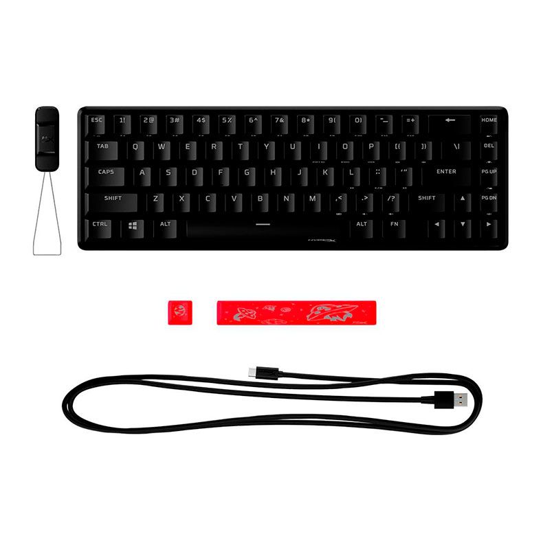 Teclado Mecanico Gamer HyperX Alloy Origins, RGB, 65 %, Switch Red, Preto, 4P5D6AAABA