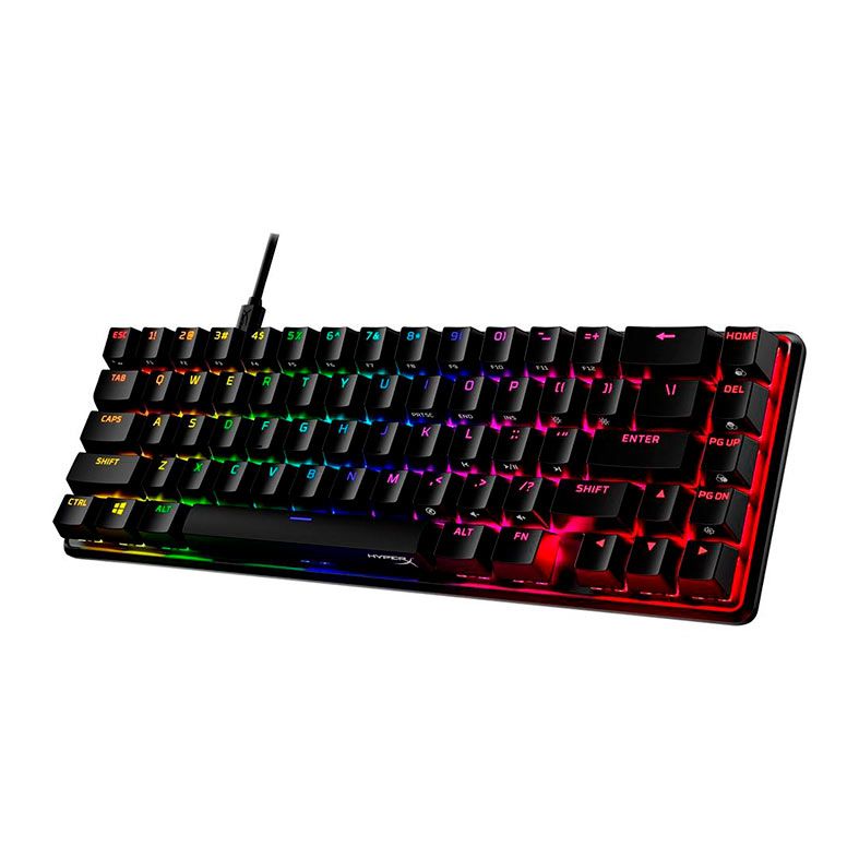 Teclado Mecanico Gamer HyperX Alloy Origins, RGB, 65 %, Switch Red, Preto, 4P5D6AAABA