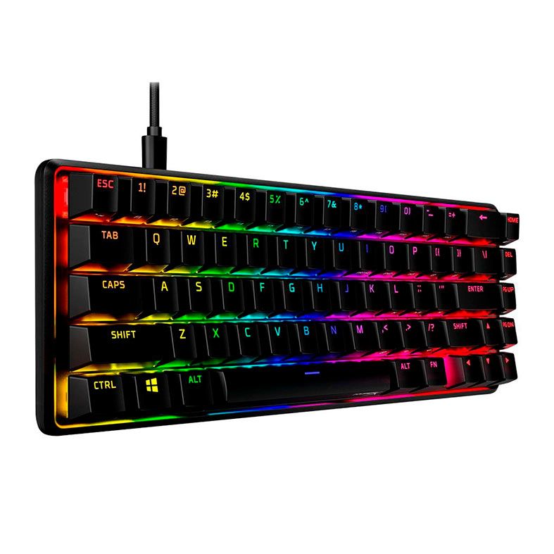 Teclado Mecanico Gamer HyperX Alloy Origins, RGB, 65 %, Switch Red, Preto, 4P5D6AAABA