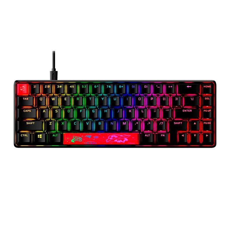 Teclado Mecanico Gamer HyperX Alloy Origins, RGB, 65 %, Switch Red, Preto, 4P5D6AAABA
