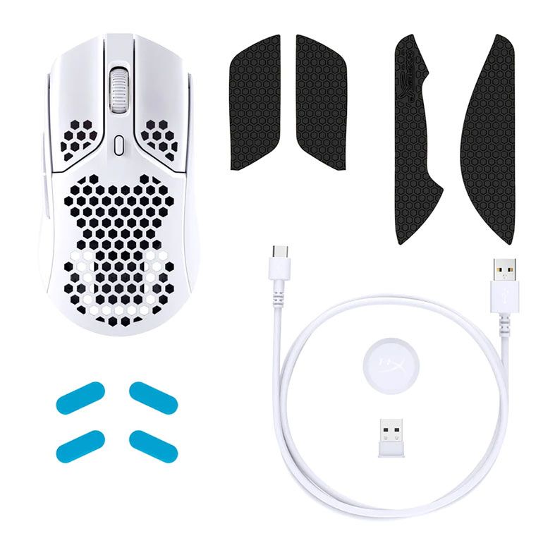 Mouse Gamer HyperX Pulsefire Haste, Wireless, RGB, 16000DPI, 6 Botoes, Branco, 4P5D8AA