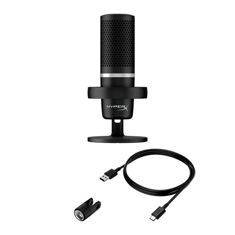 Microfone HyperX Duocast, RGB, USB, Preto, 4P5E2AA