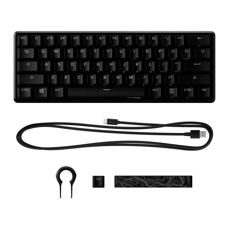 Teclado Mecanico Gamer HyperX Alloy Origins, RGB, Switch Vermelho, Preto, 4P5N4AAABA
